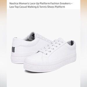 NAUTICA Women's Aelisa Platform Sneaker All White Size 10M Superb Clean No Box